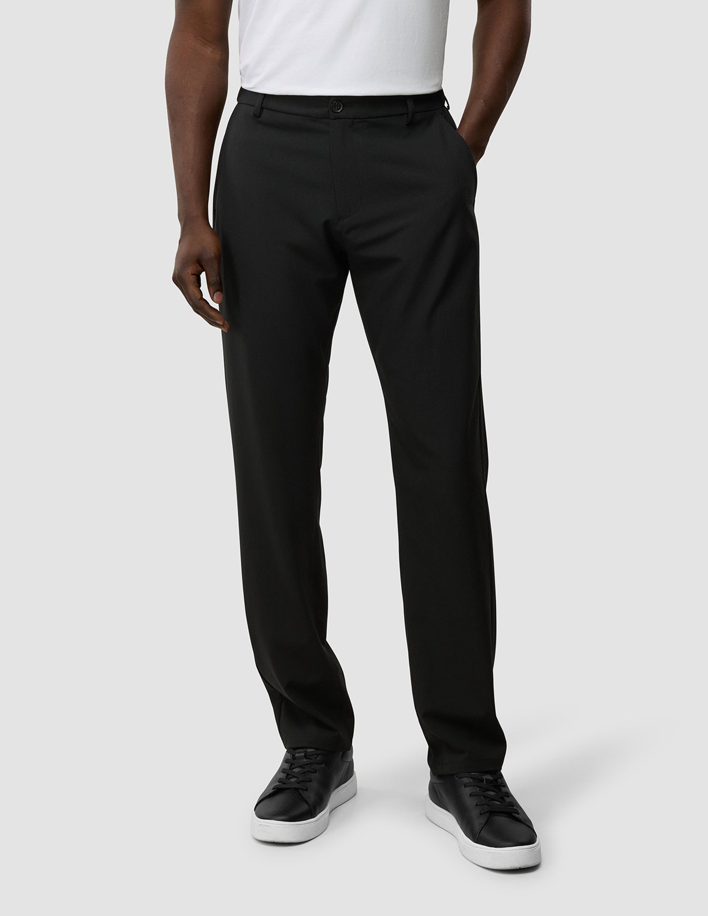 Tech Linen Elastic Pants Black
